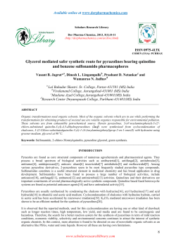 Glycerol mediated safer synthetic route for pyrazolines bearing
