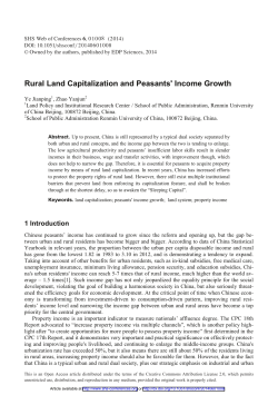 Rural Land Capitalization and Peasants` Income Growth