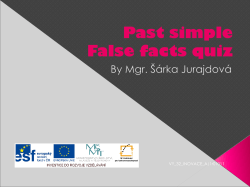 PAST TENSES: past simple