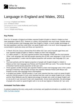 Language in England and Wales, 2011