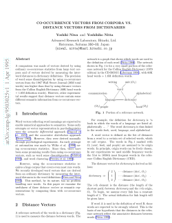 Co-occurrence Vectors from Corpora vs. Distance Vectors from