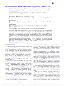 Characterization of Ni thin films following thermal oxidation in air