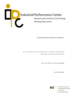 Compressed Development - MIT Industrial Performance Center