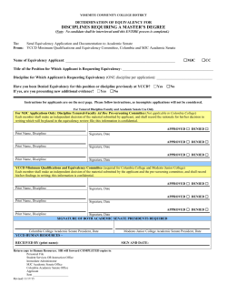 Equivalency Form, Masters - Yosemite Community College District