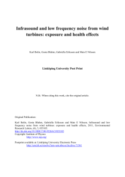 Infrasound and low frequency noise from wind turbines: exposure