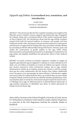 Sigrgar&eth;s saga fr&aelig;kna : A normalised text, translation