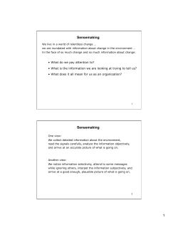 Sensemaking Sensemaking
