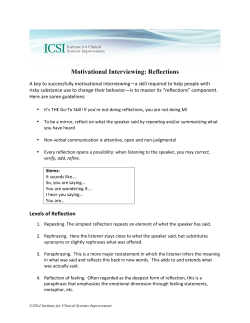 Motivational Interviewing Reflection Skills