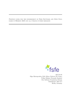 Position paper for the endorsement of Free Software and Open