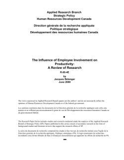 The Influence of Employee Involvement on Productivity: A Review of