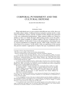 Corporal Punishment and the Cultural Defense