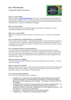 Box of Broadcasts FAQs - The Digital Learning Team