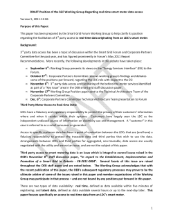 Smart Grid Forum Working Group position paper Regarding