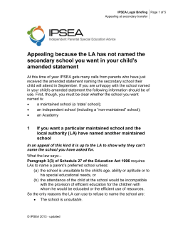 Appealing because the LA has not named the secondary school you