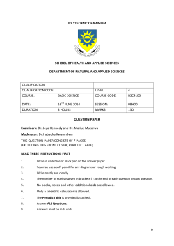BSC410S-June Exam 2014