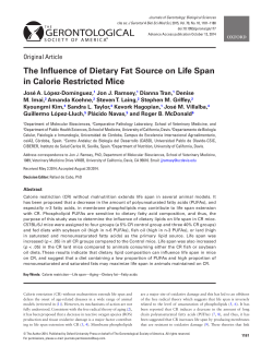 The Influence of Dietary Fat Source on Life Span