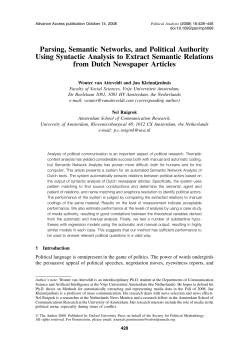 Parsing, Semantic Networks, and Political Authority Using Syntactic