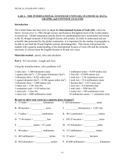 A - The International System of Units (SI)