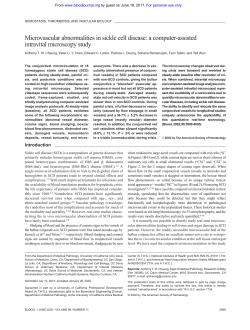 Microvascular abnormalities in sickle cell disease: a