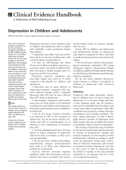Depression in Children and Adolescents