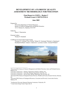 development of a floristic quality assessment methodology for