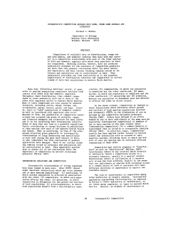 Interspecific Competition Between Mule Deer, Other
