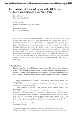 Determinants of Nationalization in the Oil Sector: A Theory and