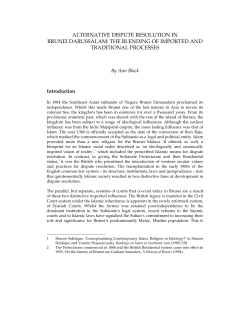 alternative dispute resolution in brunei darussalam