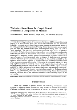 Workplace surveillance for carpal tunnel syndrome: A comparison of
