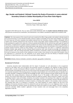 Age, Gender and Students` Attitude Towards the Study of Economics