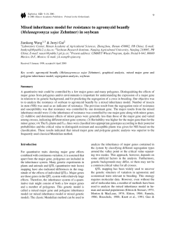 Mixed inheritance model for resistance to agromyzid beanfly