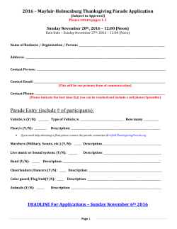 Parade Entry (include # of participants):