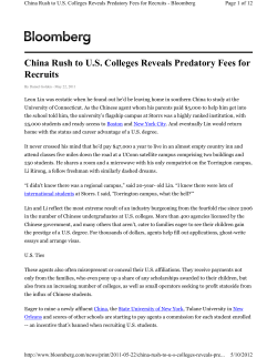 China Rush to US Colleges Reveals Predatory Fees for
