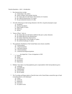 Practice Questions &ndash; Unit I &ndash; Introduction 1. Site characteristics