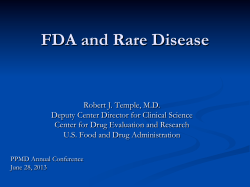 FDA and Rare Disease - Parent Project Muscular Dystrophy