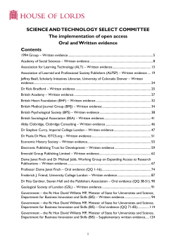 Open Access - Parliament UK