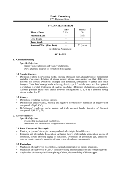 Basic Chemistry - Theem College Of Engineering