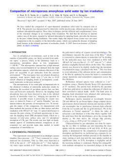 Compaction of microporous amorphous solid water by ion irradiation