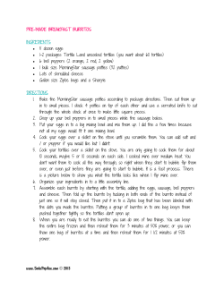 PRE-MADE BREAKFAST BURRITOS 5 dozen eggs 1