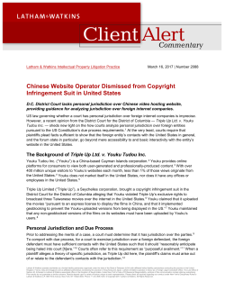 Chinese Website Operator Dismissed from Copyright Infringement