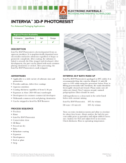 INTERVIA&trade; 3D-P Photoresist