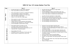 NEW NC Autumn Y34 Maths Medium Term Plan