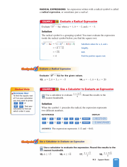 4 Evaluate a Radical Expression 5 Use a Calculator to Evaluate an