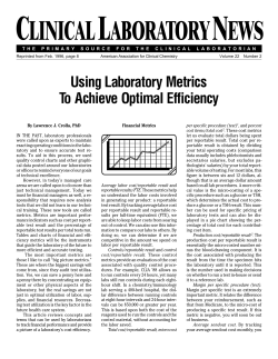 Using Laboratory Metrics To Achieve Optimal Efficiency