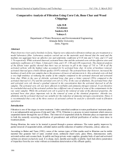 Comparative analysis of filtration using corn cob, bone char and