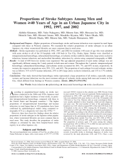 Proportions of Stroke Subtypes Among Men and Women >40 Years