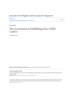 The Government is Establishing Your Child`s Curfew