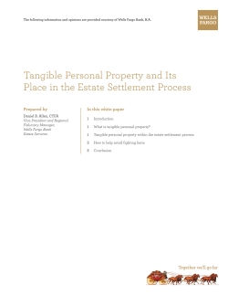 Tangible Personal Property and Its Place in the Estate Settlement