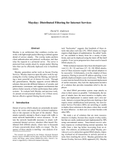 Mayday: Distributed Filtering for Internet Services