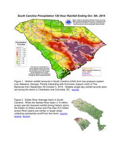 Figure 1. Historic rainfall amounts in South Carolina (USA) from low